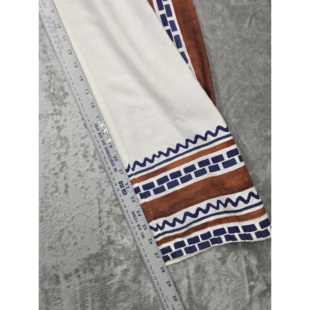 Anthropologie Womens XS Wide Leg Pants Linen Viscose Geometric Tile Print... - Picture 5 of 10